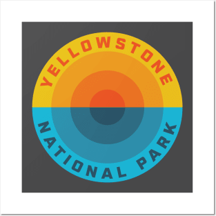 Yellowstone National Park Sunset Retro Posters and Art